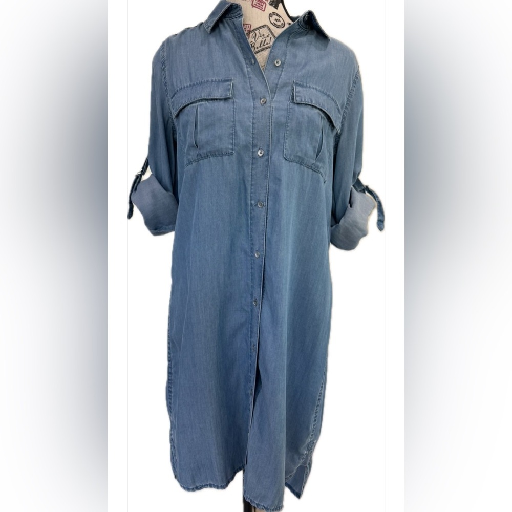 White House Black Market Denim Tunic - Picture 1 of 14